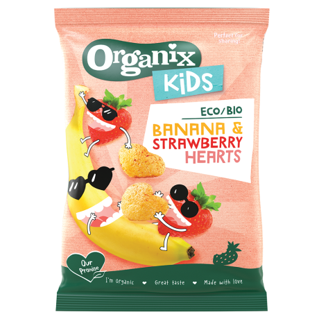 Organix Kids Banana & Strawberry hearts