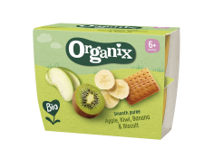 Organix Bio apple-kiwi-banana-biscuit 4x100g