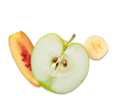 fruithapje appel perzik banaan organix